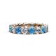 1 - Lucida 4.00 mm Blue Topaz and Lab Grown Diamond Eternity Band 