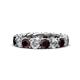 1 - Lucida 4.00 mm Red Garnet and Lab Grown Diamond Eternity Band 