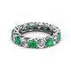 2 - Lucida 4.00 mm Emerald and Lab Grown Diamond Eternity Band 