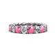 1 - Lucida 4.00 mm Pink Tourmaline and Lab Grown Diamond Eternity Band 