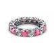 2 - Lucida 4.00 mm Pink Tourmaline and Lab Grown Diamond Eternity Band 