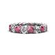 1 - Lucida 4.00 mm Rhodolite Garnet and Lab Grown Diamond Eternity Band 