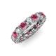 3 - Lucida 4.00 mm Rhodolite Garnet and Lab Grown Diamond Eternity Band 
