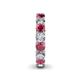 5 - Lucida 4.00 mm Rhodolite Garnet and Lab Grown Diamond Eternity Band 