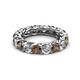 2 - Lucida 4.00 mm Smoky Quartz and Lab Grown Diamond Eternity Band 