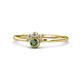1 - Paw Bold Round Diamond and Lab Created Alexandrite Promise Ring 