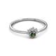 3 - Paw Bold Round Diamond and Lab Created Alexandrite Promise Ring 
