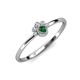 4 - Paw Bold Round Diamond and Lab Created Alexandrite Promise Ring 