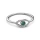 3 - Evil Eye Bold Round Diamond and Lab Created Alexandrite Promise Ring 