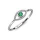 4 - Evil Eye Bold Round Diamond and Lab Created Alexandrite Promise Ring 