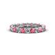 1 - Laida 3.00 mm Pink Tourmaline and Lab Grown Diamond Eternity Band 