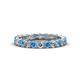1 - Laida 3.00 mm Blue Topaz and Lab Grown Diamond Eternity Band 