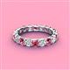 4 - Laida 3.40 mm Pink Tourmaline and Lab Grown Diamond Eternity Band 