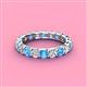 4 - Laida 3.40 mm Blue Topaz and Lab Grown Diamond Eternity Band 