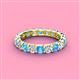 4 - Laida 3.40 mm Blue Topaz and Lab Grown Diamond Eternity Band 