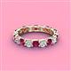 4 - Laida 3.40 mm Rhodolite Garnet and Lab Grown Diamond Eternity Band 