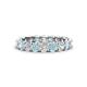 1 - Laida 3.40 mm Aquamarine and Lab Grown Diamond Eternity Band 