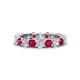 1 - Laida 3.40 mm Ruby and Lab Grown Diamond Eternity Band 