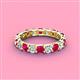 4 - Laida 3.40 mm Ruby and Lab Grown Diamond Eternity Band 