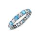 4 - Laida 3.40 mm Blue Topaz and Lab Grown Diamond Eternity Band 