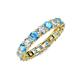 4 - Laida 3.40 mm Blue Topaz and Lab Grown Diamond Eternity Band 