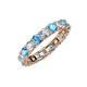 4 - Laida 3.40 mm Blue Topaz and Lab Grown Diamond Eternity Band 