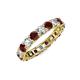 4 - Laida 3.40 mm Red Garnet and Lab Grown Diamond Eternity Band 