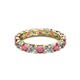3 - Laida 3.40 mm Rhodolite Garnet and Lab Grown Diamond Eternity Band 
