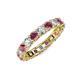 4 - Laida 3.40 mm Rhodolite Garnet and Lab Grown Diamond Eternity Band 