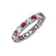4 - Laida 3.40 mm Rhodolite Garnet and Lab Grown Diamond Eternity Band 