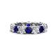 1 - Laida 4.00 mm Blue Sapphire and Lab Grown Diamond Eternity Band 