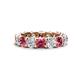1 - Laida 4.00 mm Pink Tourmaline and Lab Grown Diamond Eternity Band 