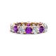 1 - Laida 4.00 mm Amethyst and Lab Grown Diamond Eternity Band 