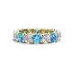 1 - Laida 4.00 mm Blue Topaz and Lab Grown Diamond Eternity Band 