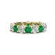 1 - Laida 4.00 mm Emerald and Lab Grown Diamond Eternity Band 