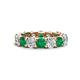 1 - Laida 4.00 mm Emerald and Lab Grown Diamond Eternity Band 