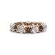 1 - Laida 4.00 mm Smoky Quartz and Lab Grown Diamond Eternity Band 