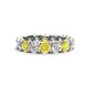 1 - Laida 4.00 mm Yellow Diamond and Lab Grown Diamond Eternity Band 