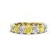 1 - Laida 4.00 mm Yellow Diamond and Lab Grown Diamond Eternity Band 
