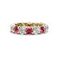 1 - Laida 4.00 mm Pink Tourmaline and Lab Grown Diamond Eternity Band 