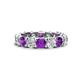 1 - Laida 4.00 mm Amethyst and Lab Grown Diamond Eternity Band 