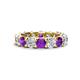 1 - Laida 4.00 mm Amethyst and Lab Grown Diamond Eternity Band 