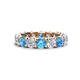 1 - Laida 4.00 mm Blue Topaz and Lab Grown Diamond Eternity Band 