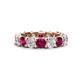 1 - Laida 4.00 mm Rhodolite Garnet and Lab Grown Diamond Eternity Band 