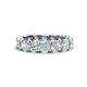 1 - Laida 4.00 mm Aquamarine and Lab Grown Diamond Eternity Band 