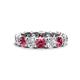 1 - Laida 4.00 mm Pink Tourmaline and Lab Grown Diamond Eternity Band 