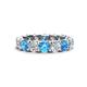 1 - Laida 4.00 mm Blue Topaz and Lab Grown Diamond Eternity Band 