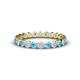 1 - Valerie 3.00 mm Blue Topaz and Lab Grown Diamond Eternity Band 