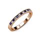 3 - Ronia Blue Sapphire and Lab Grown Diamond 12 Stone Wedding Band 
