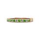 1 - Ronia Green Garnet and Lab Grown Diamond 12 Stone Wedding Band 